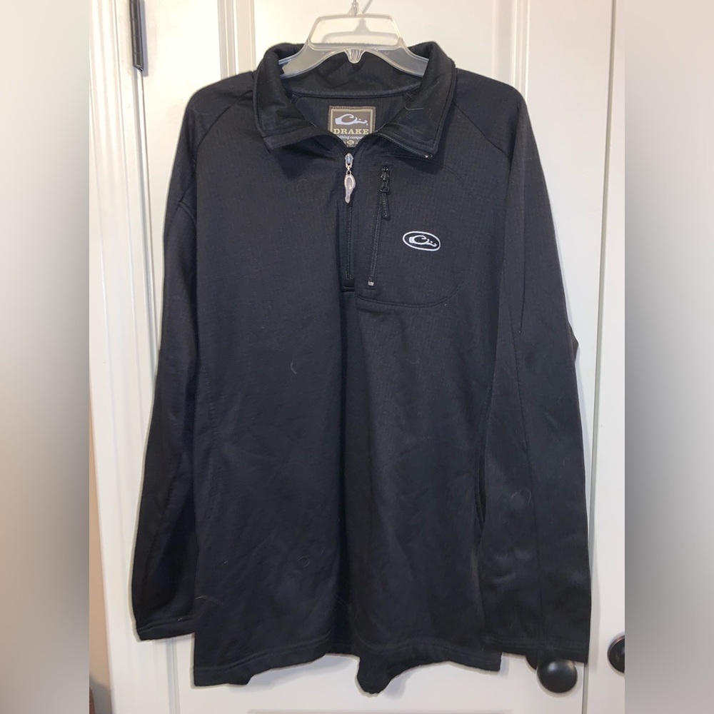 Drake Black Lightweight Half-Zip Jacket